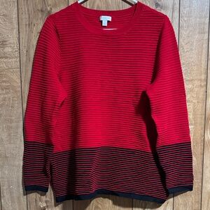 Charter Club Red and Black Women's Sweater